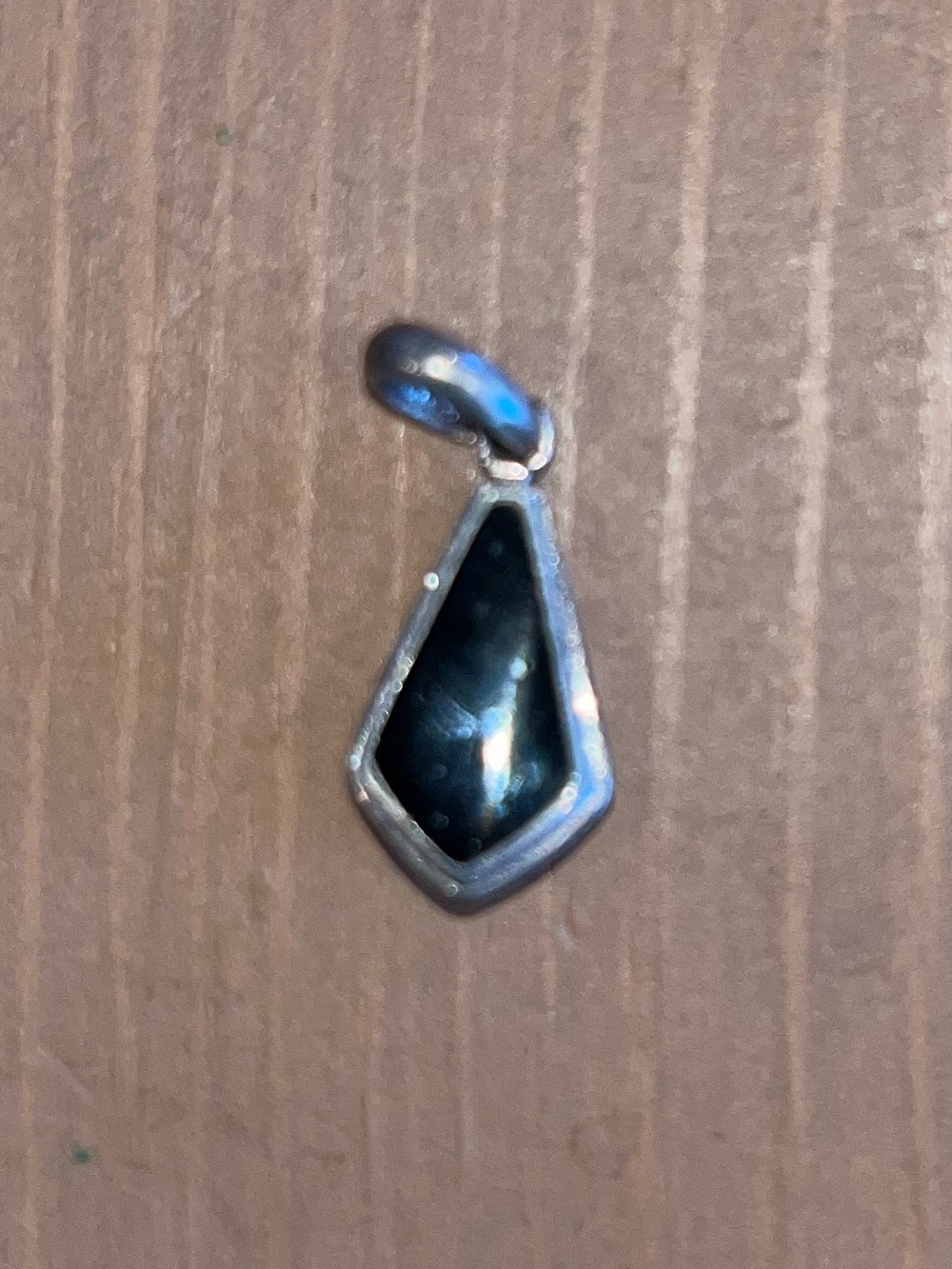 Onyx and Sterling pendant vintage 1990s elegant cut out design on side stunning